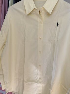 Yellow Button Down Shirt with RL logo
